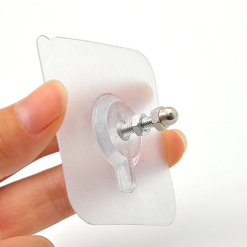 Punch-Free Adhesive Wall Screw Hooks (4-Pack)