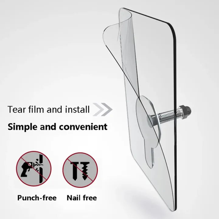 Punch-Free Adhesive Wall Screw Hooks (4-Pack)